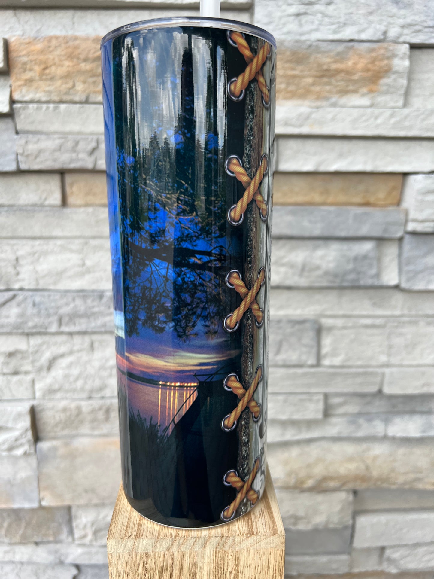 Camping Rules 20oz Skinny Sublimation Tumbler