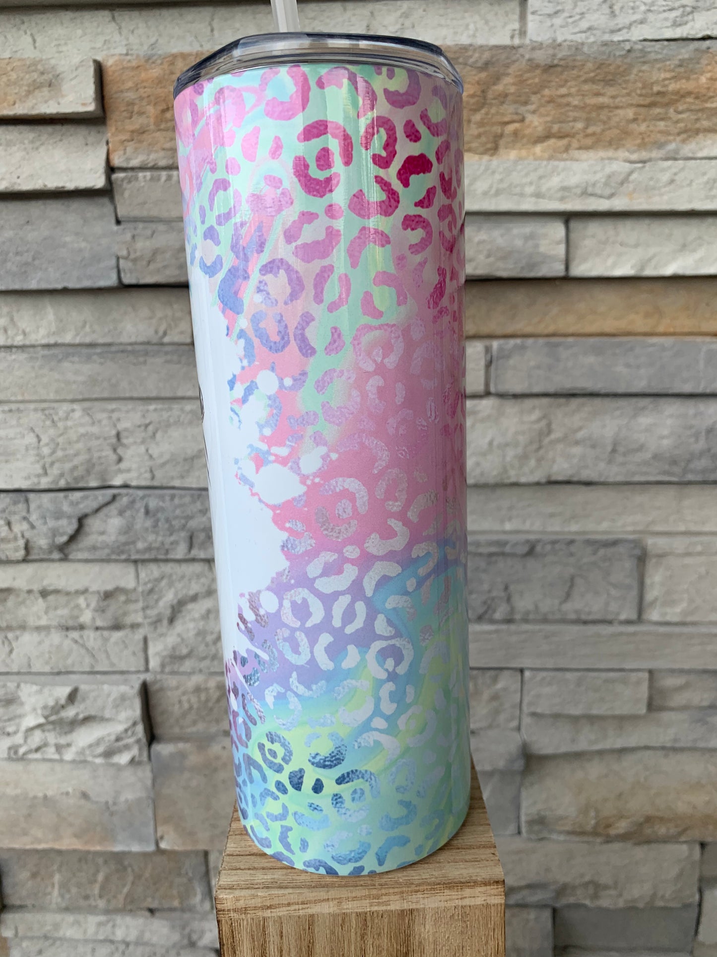 Iridescent Mom Life 20oz Skinny Tumbler