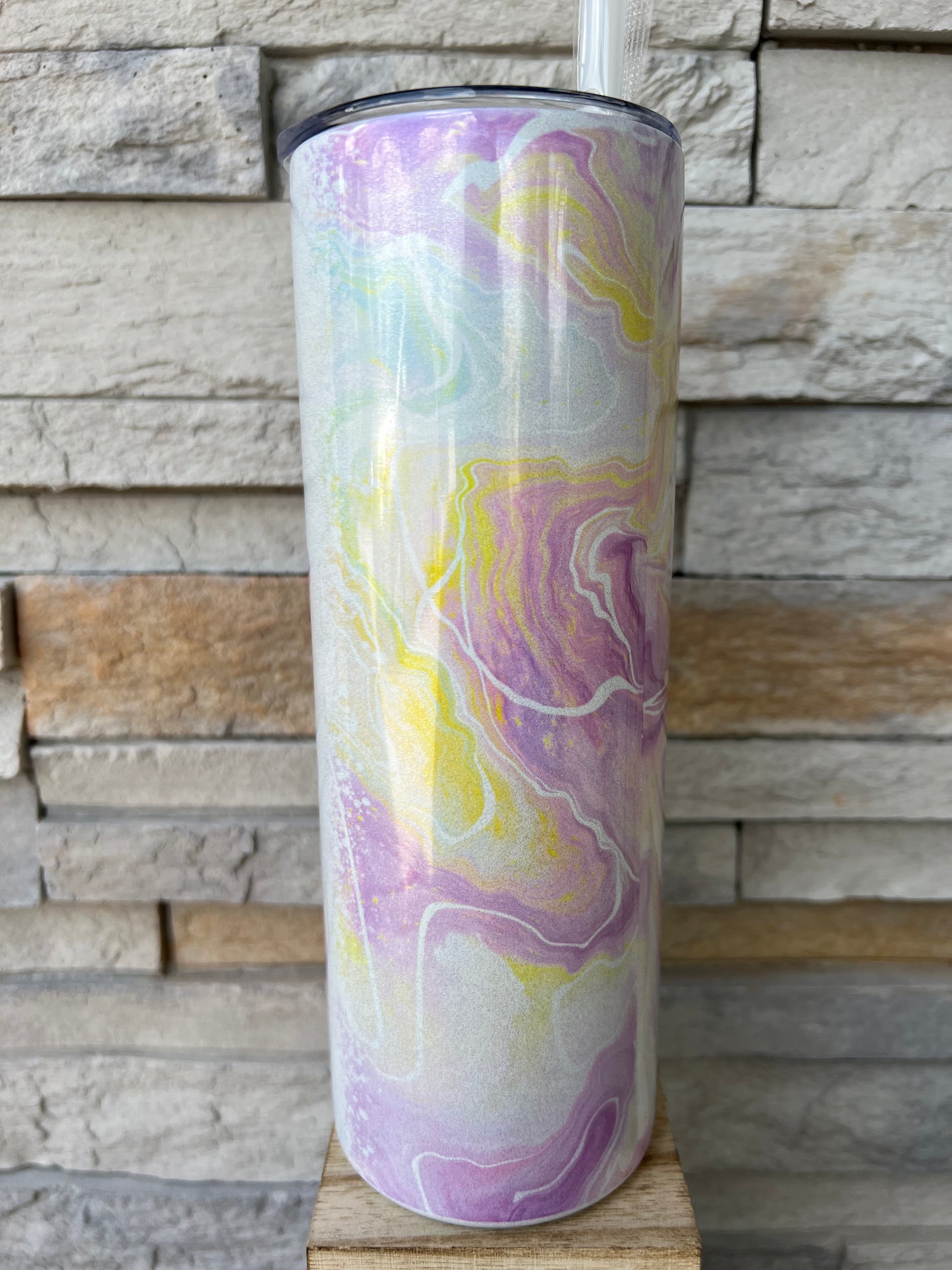 Sleep Like My Husband Shimmer 20oz Skinny Sublimation Tumbler