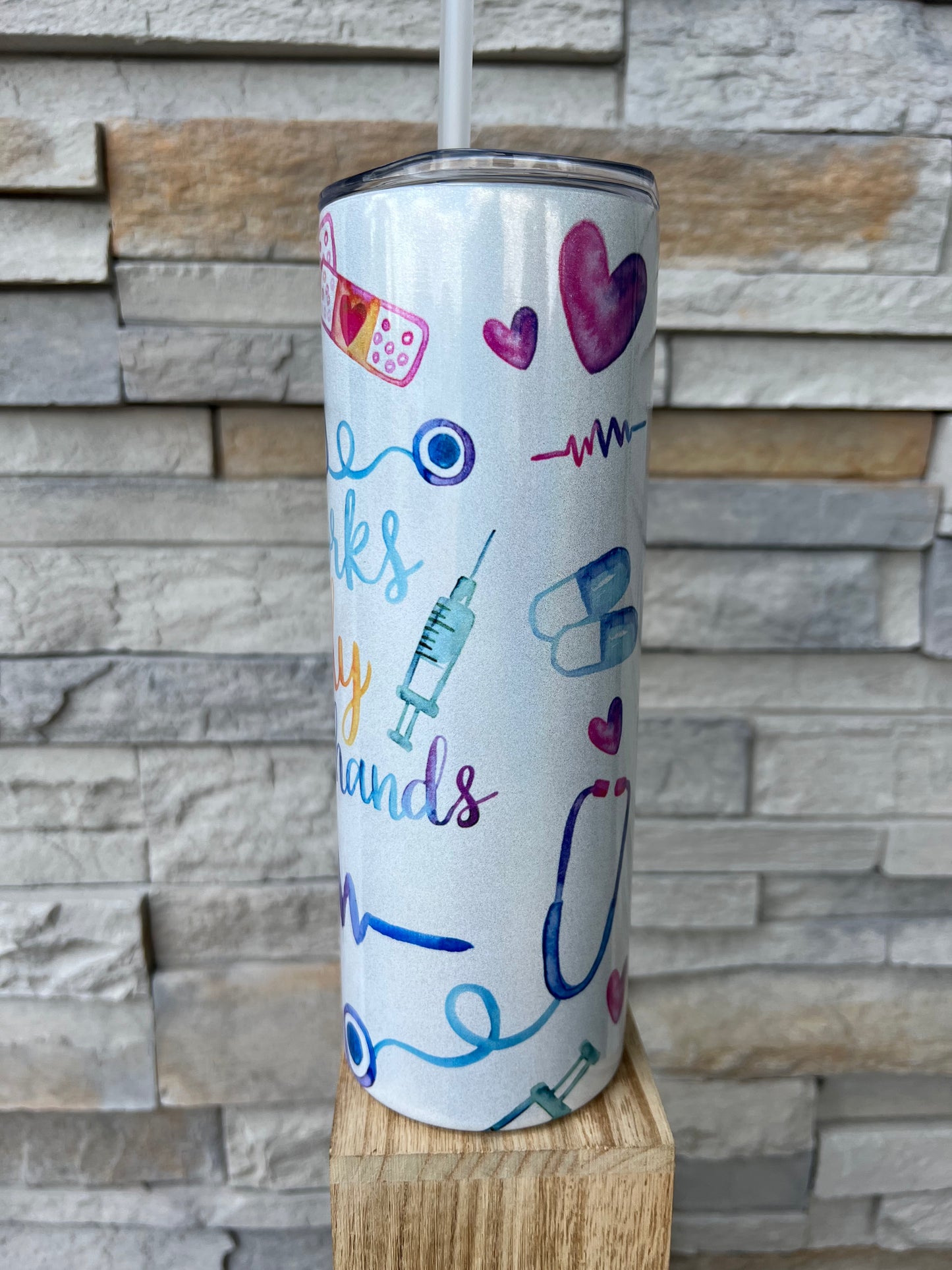 Nurse 20oz Shimmer Skinny Sublimation Tumbler