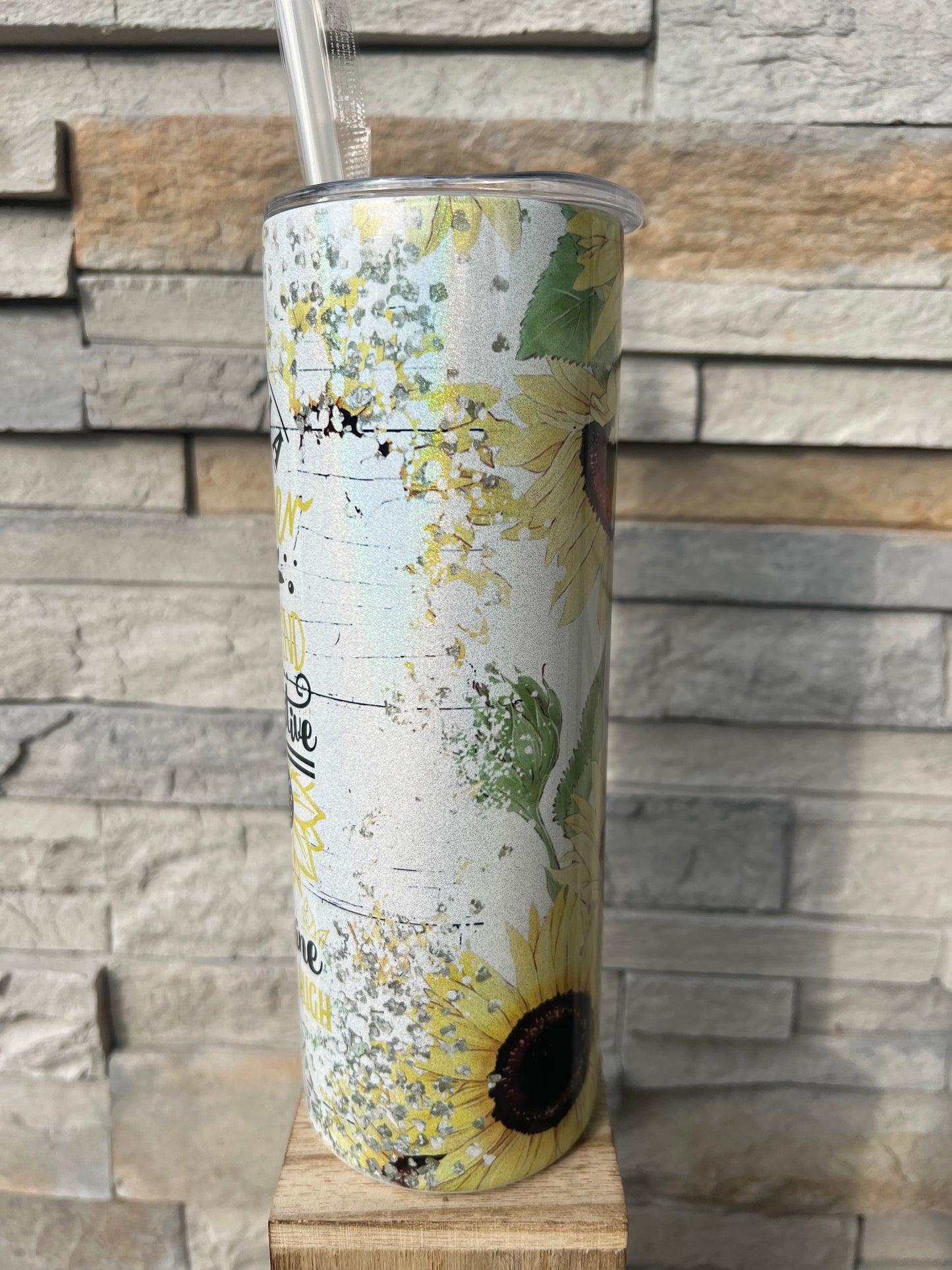 Sunflower Advice Shimmer 20oz Skinny Sublimation Tumbler