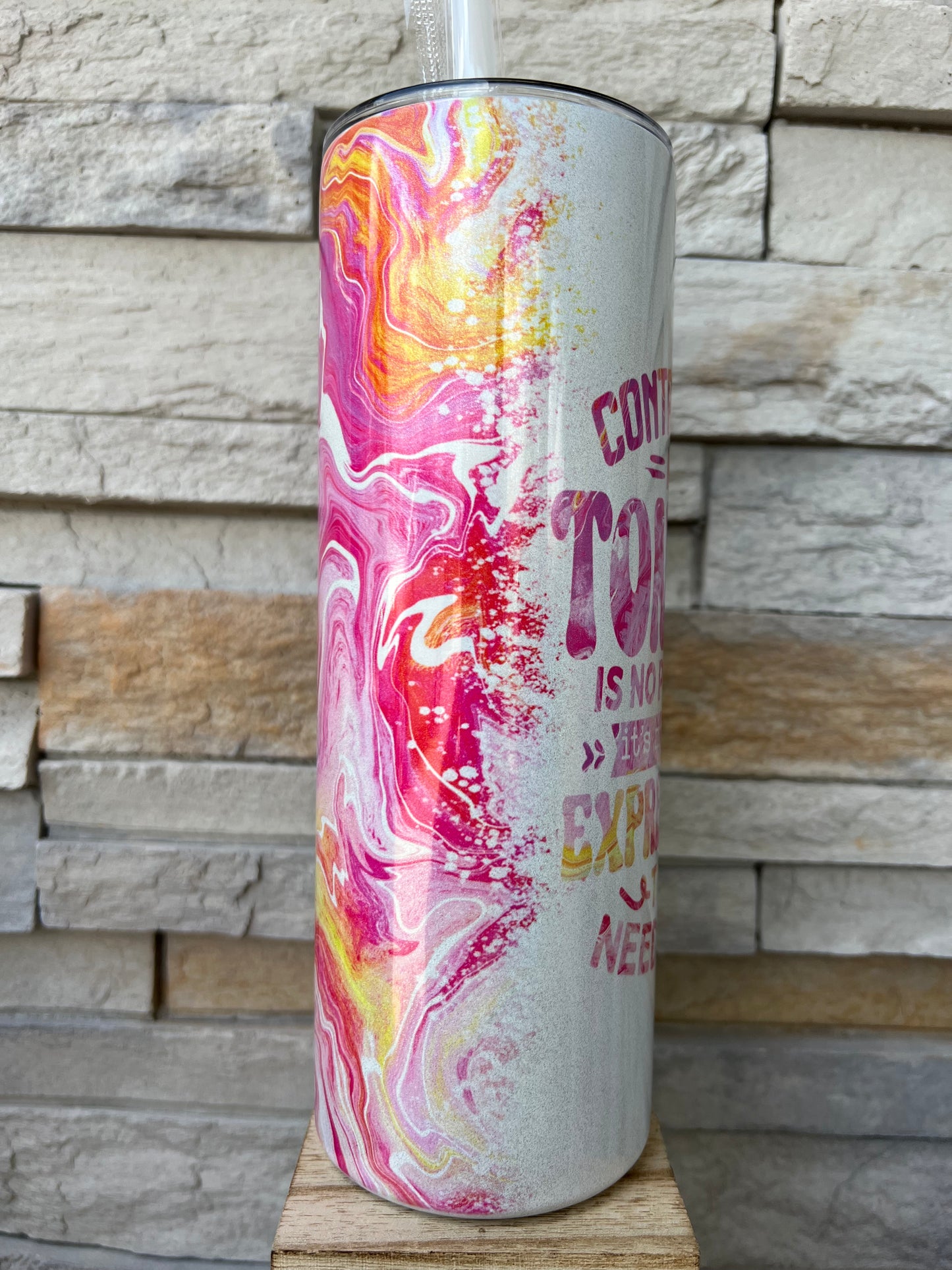 Expressions Need Work Shimmer 20oz Skinny Sublimation Tumbler