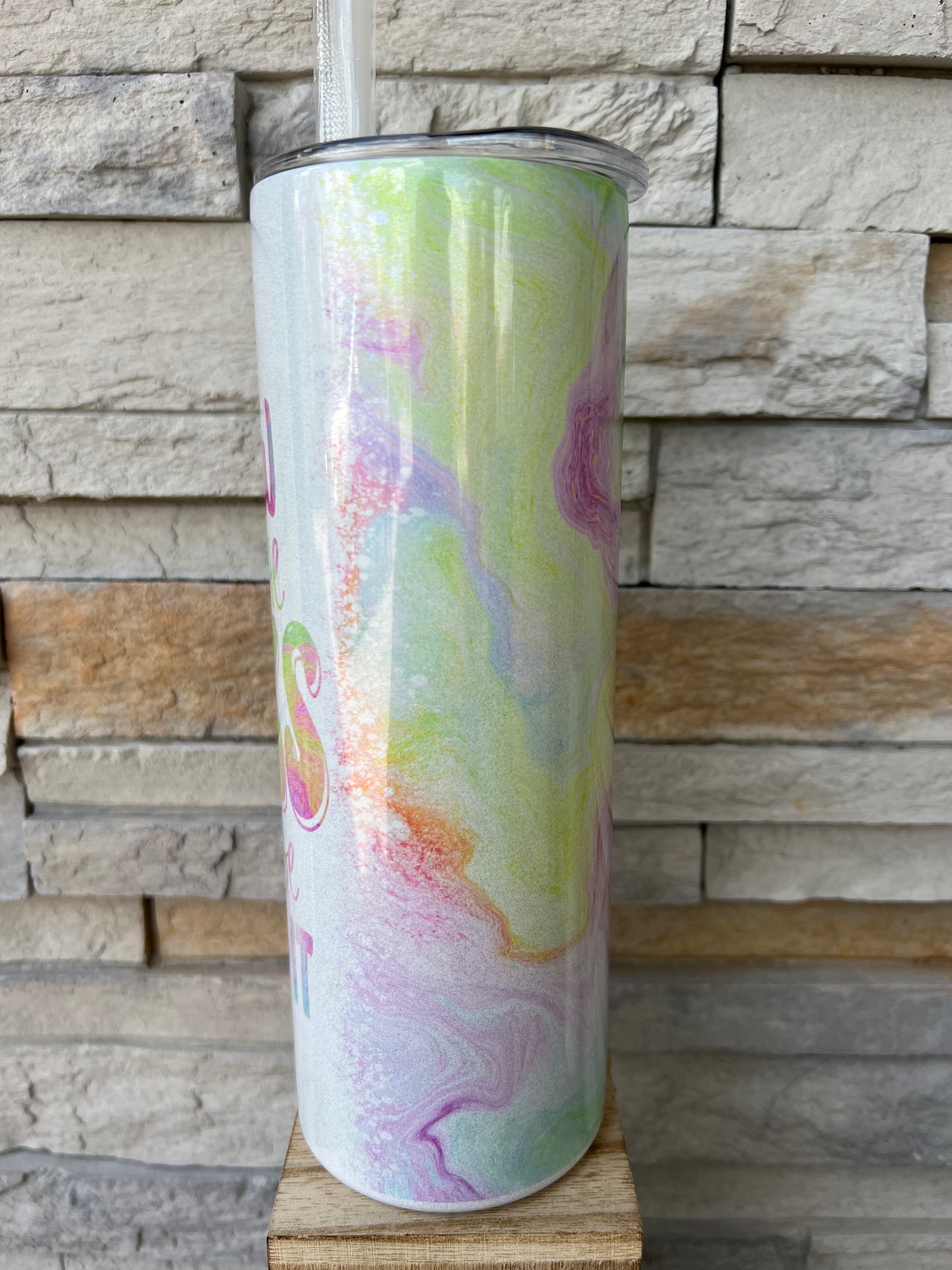 Stay In Your Lane Shimmer 20oz Skinny Sublimation Tumbler