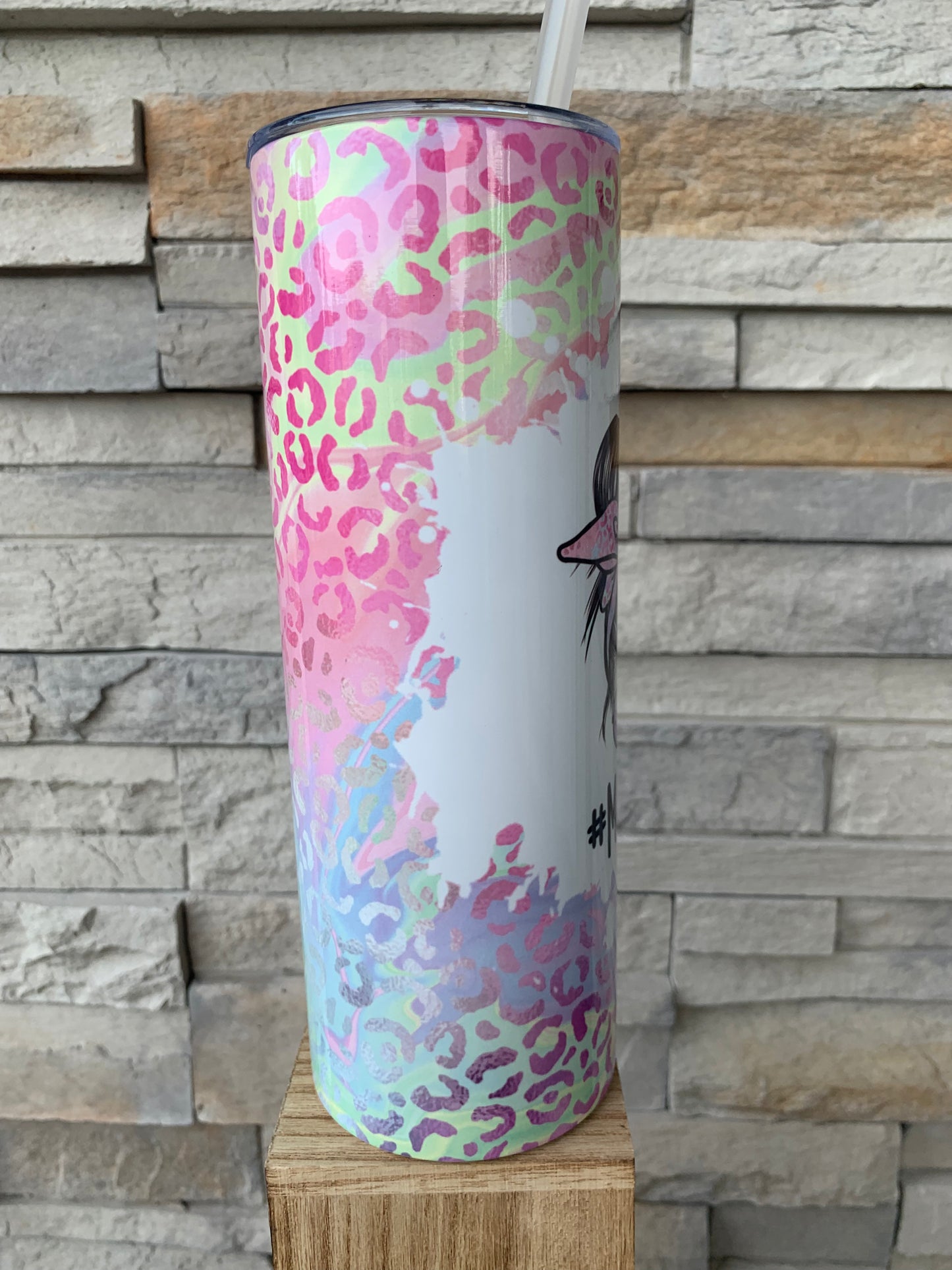 Iridescent Mom Life 20oz Skinny Tumbler