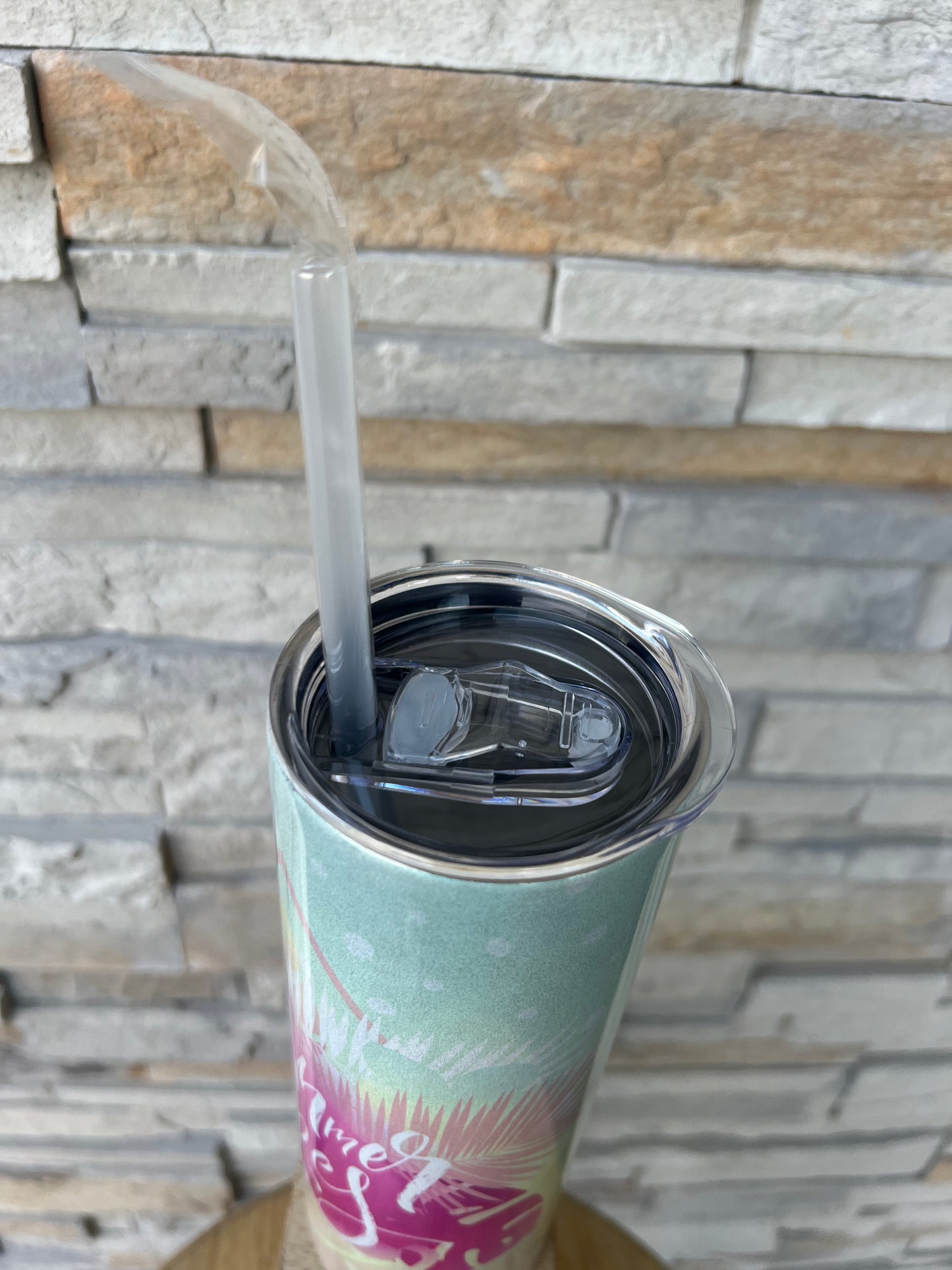Summer Vibes Shimmer 20oz Skinny Sublimation Tumbler