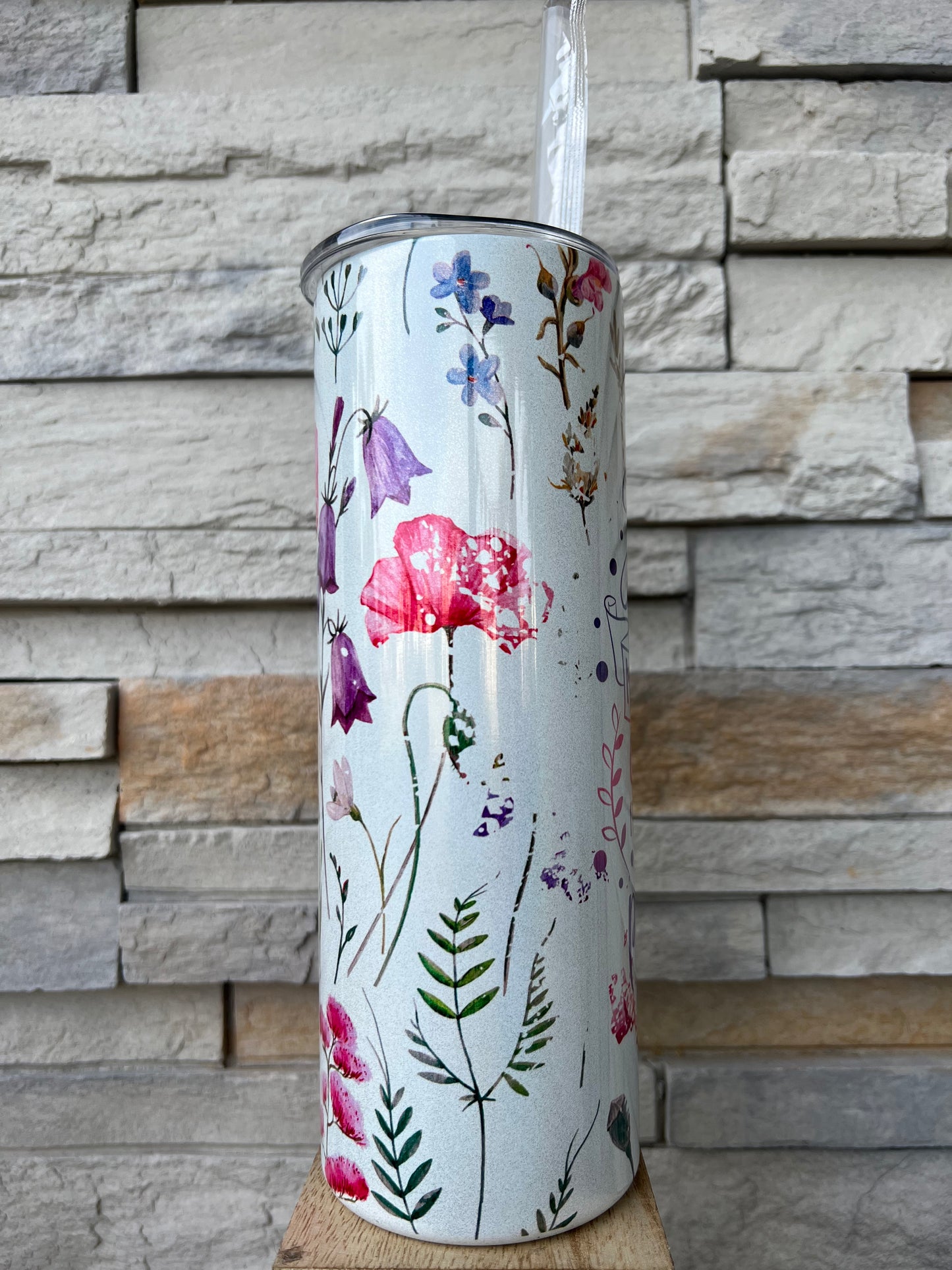Faith Doesn’t Make Things Easy Shimmer 20oz Skinny Sublimation Tumbler