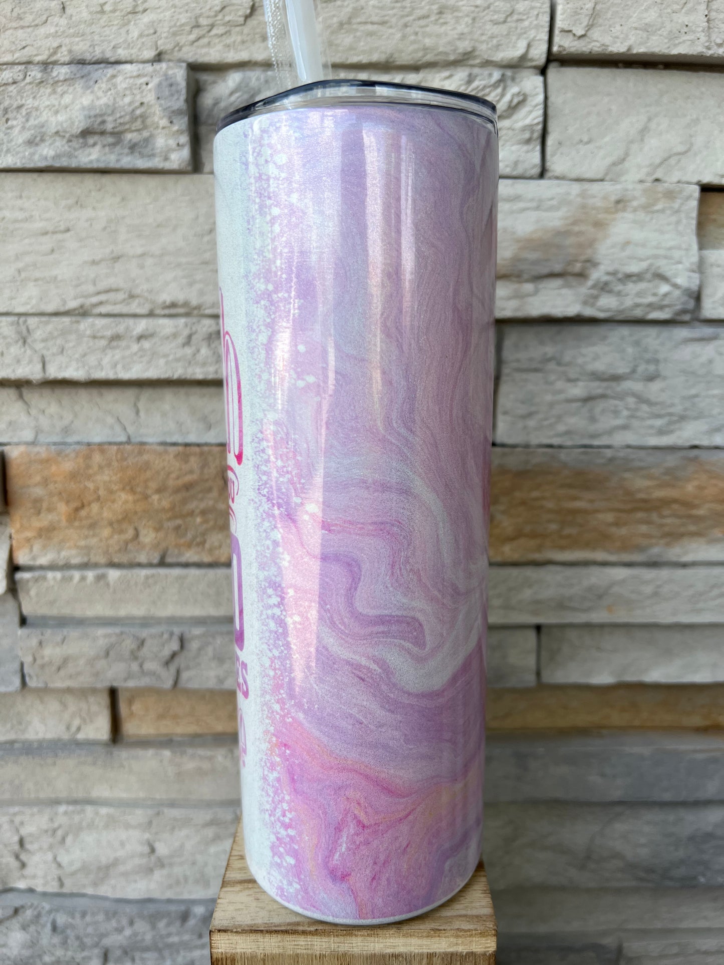 Subtitles On My Face Shimmer 20oz Skinny Sublimation Tumbler