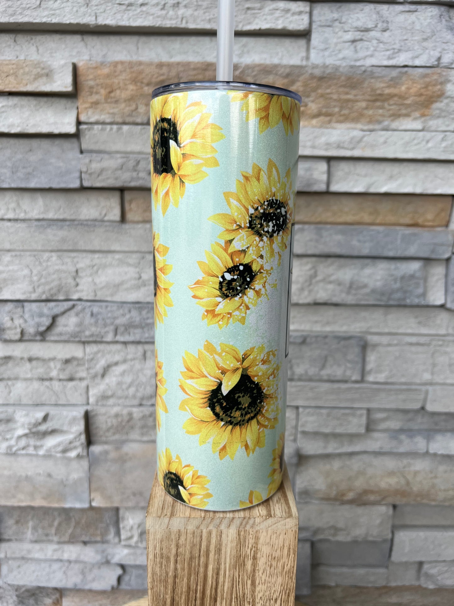 Sunflower Mom Life 20oz Shimmer Skinny Sublimation Tumbler