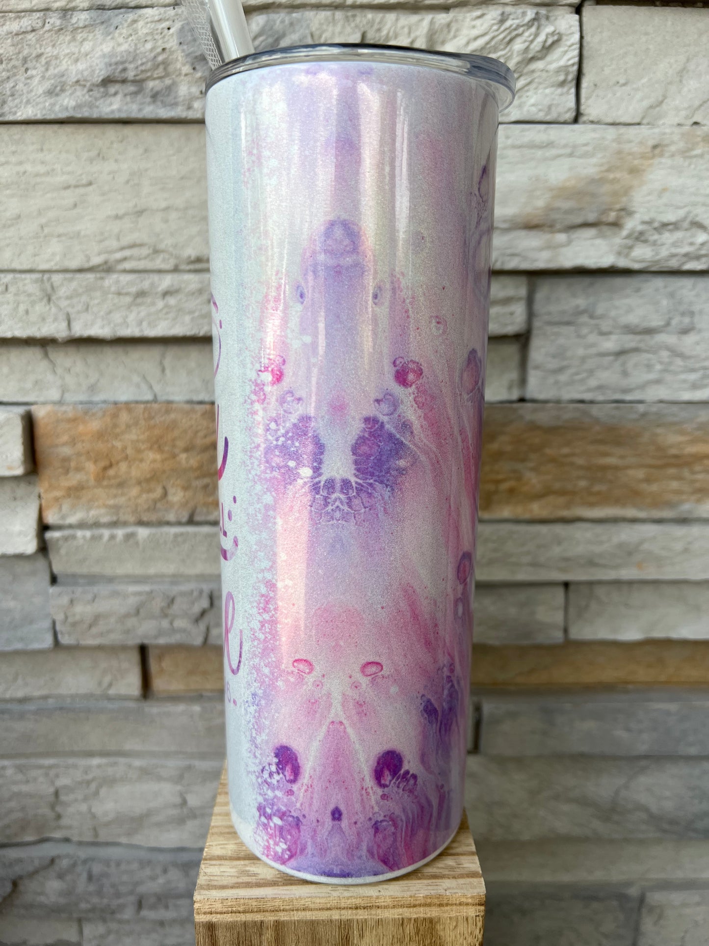 Be A Light Faith Shimmer 20oz Skinny Sublimation Tumbler
