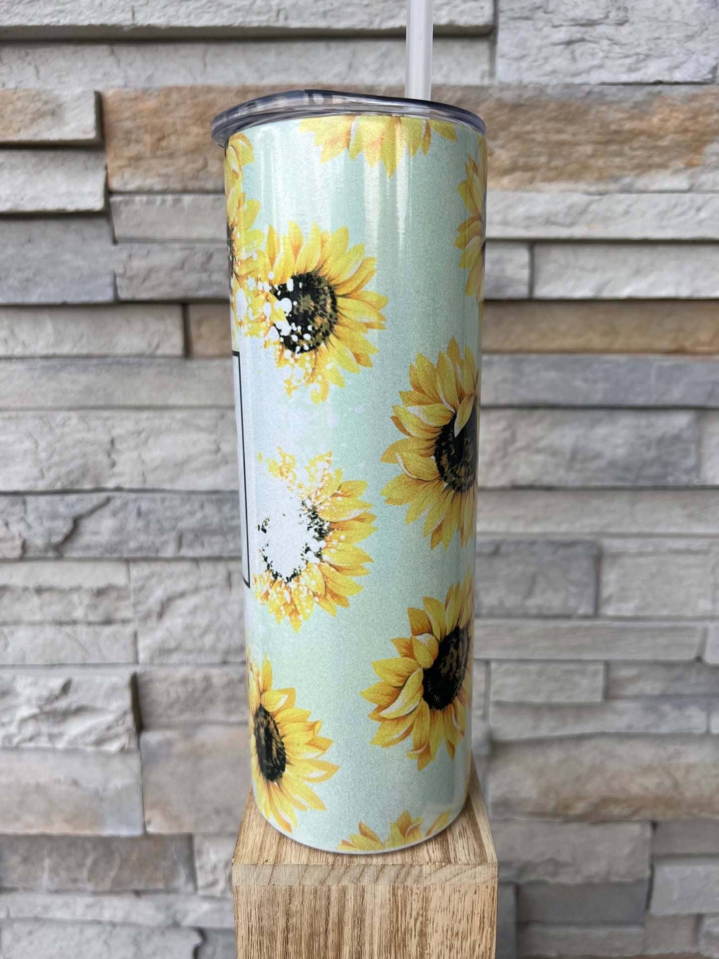 Sunflower Mom Life 20oz Shimmer Skinny Sublimation Tumbler