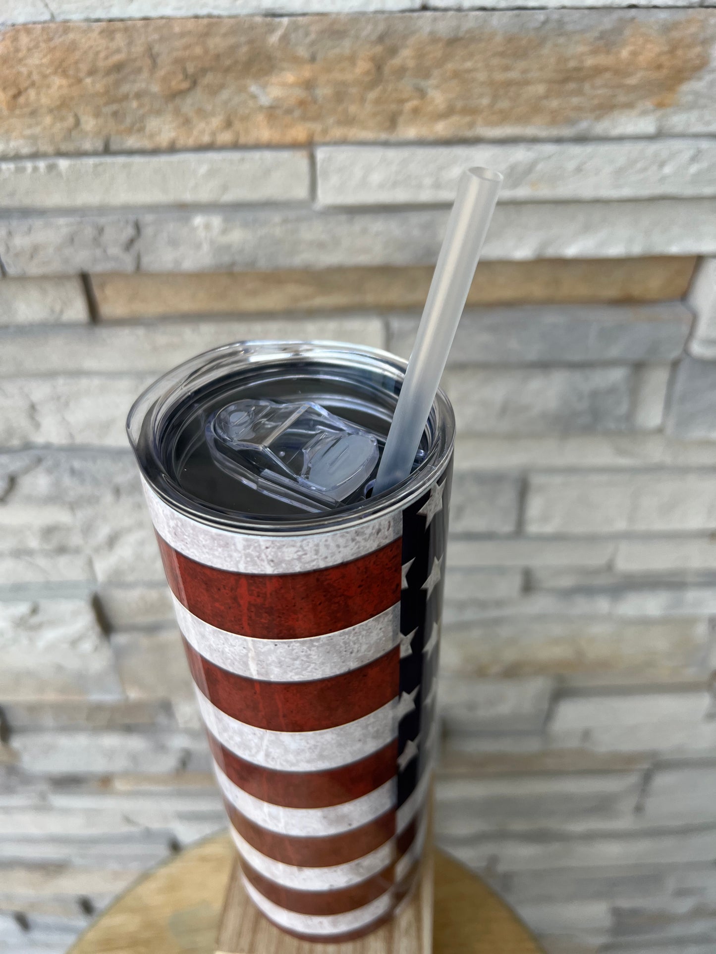 Concrete Colored Flag 20oz Skinny Sublimation Tumbler