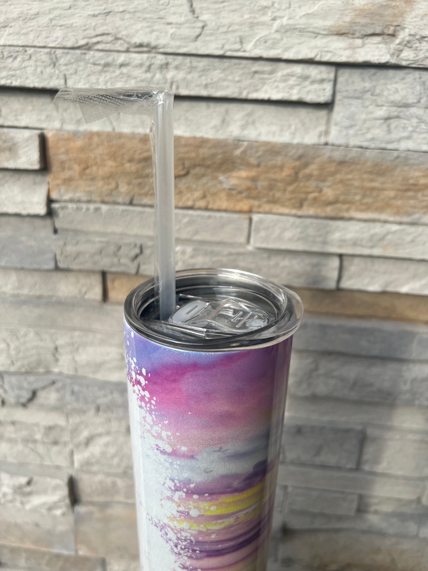 Beach Rules Shimmer 20oz Skinny Sublimation Tumbler