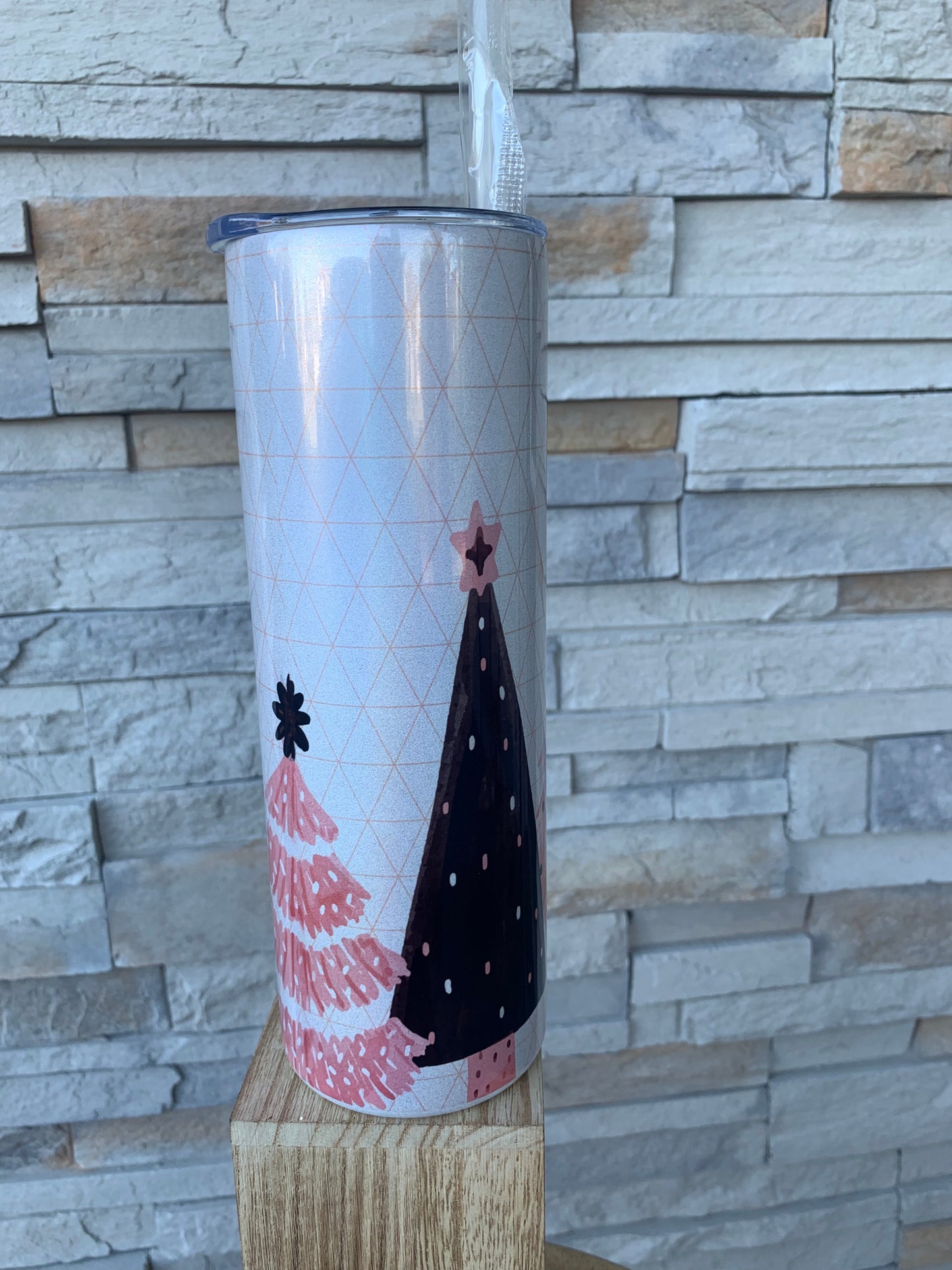 Shimmer Christmas Trees 20oz Skinny Tumbler