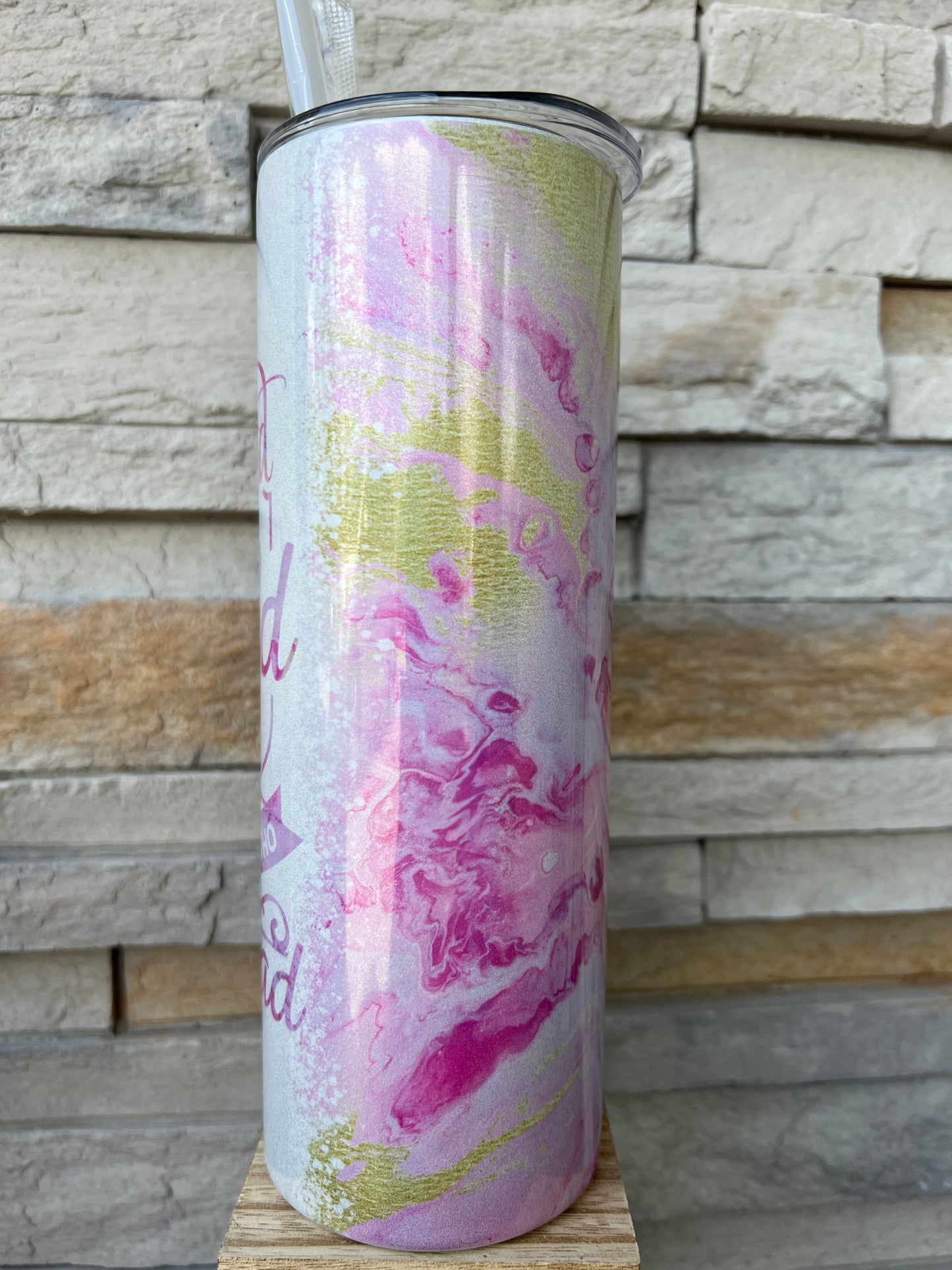 Psalm 3:3 Faith Shimmer 20oz Skinny Sublimation Tumbler