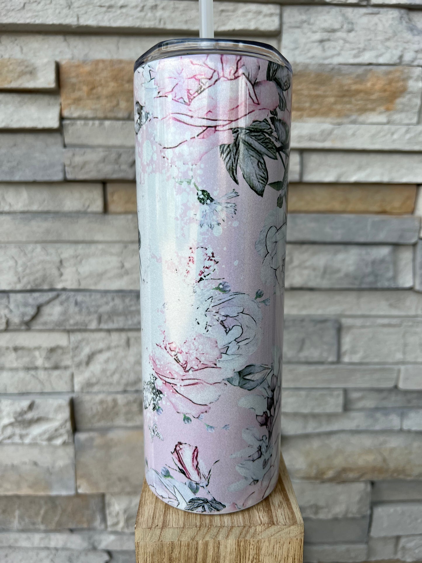 Floral Mom Life 20oz Shimmer Skinny Sublimation Tumbler