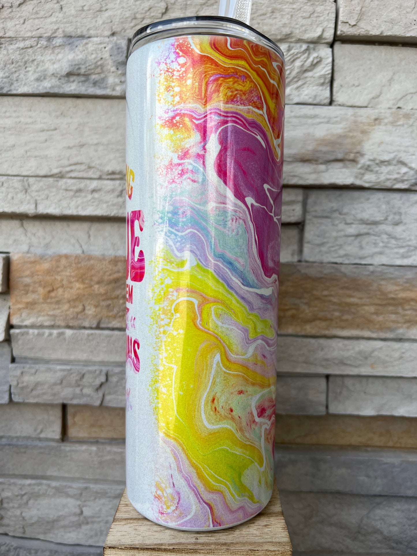 Expressions Need Work Shimmer 20oz Skinny Sublimation Tumbler
