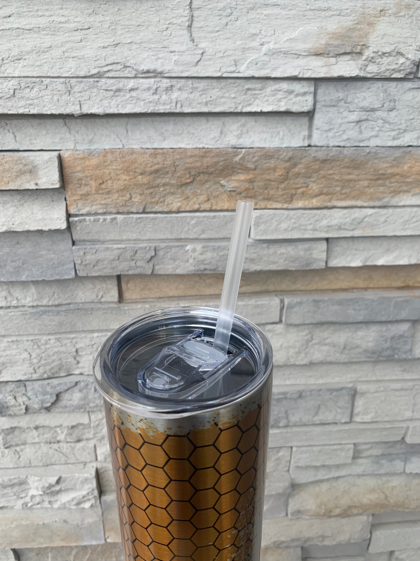 Silver I Think I’ll Just Be Happy Today 20oz Skinny Tumbler