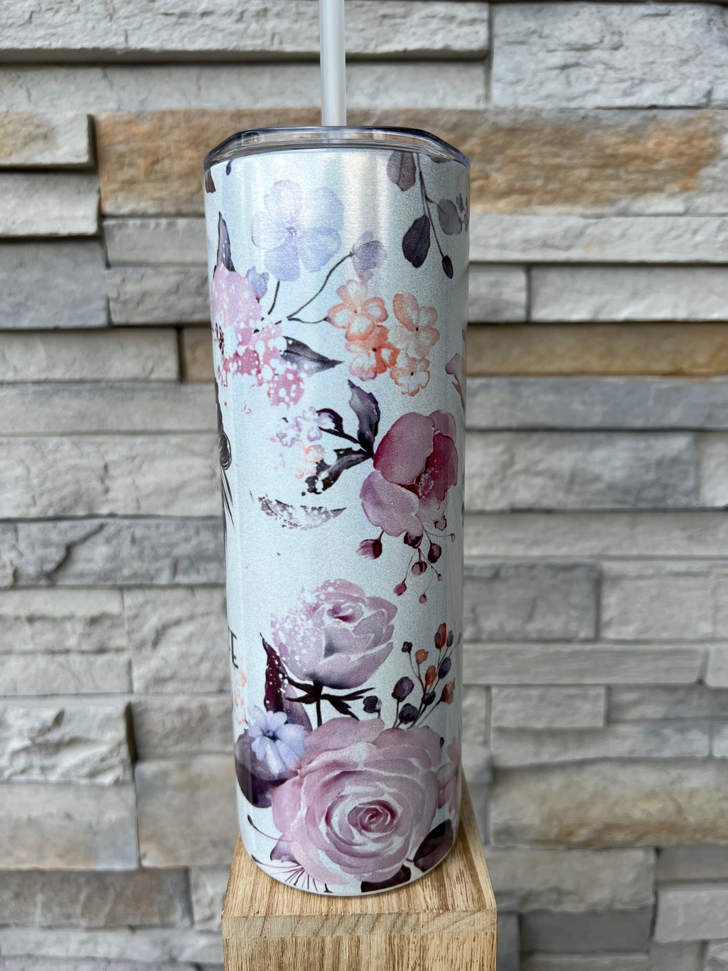 Floral Mom Life 20oz Shimmer Skinny Sublimation Tumbler