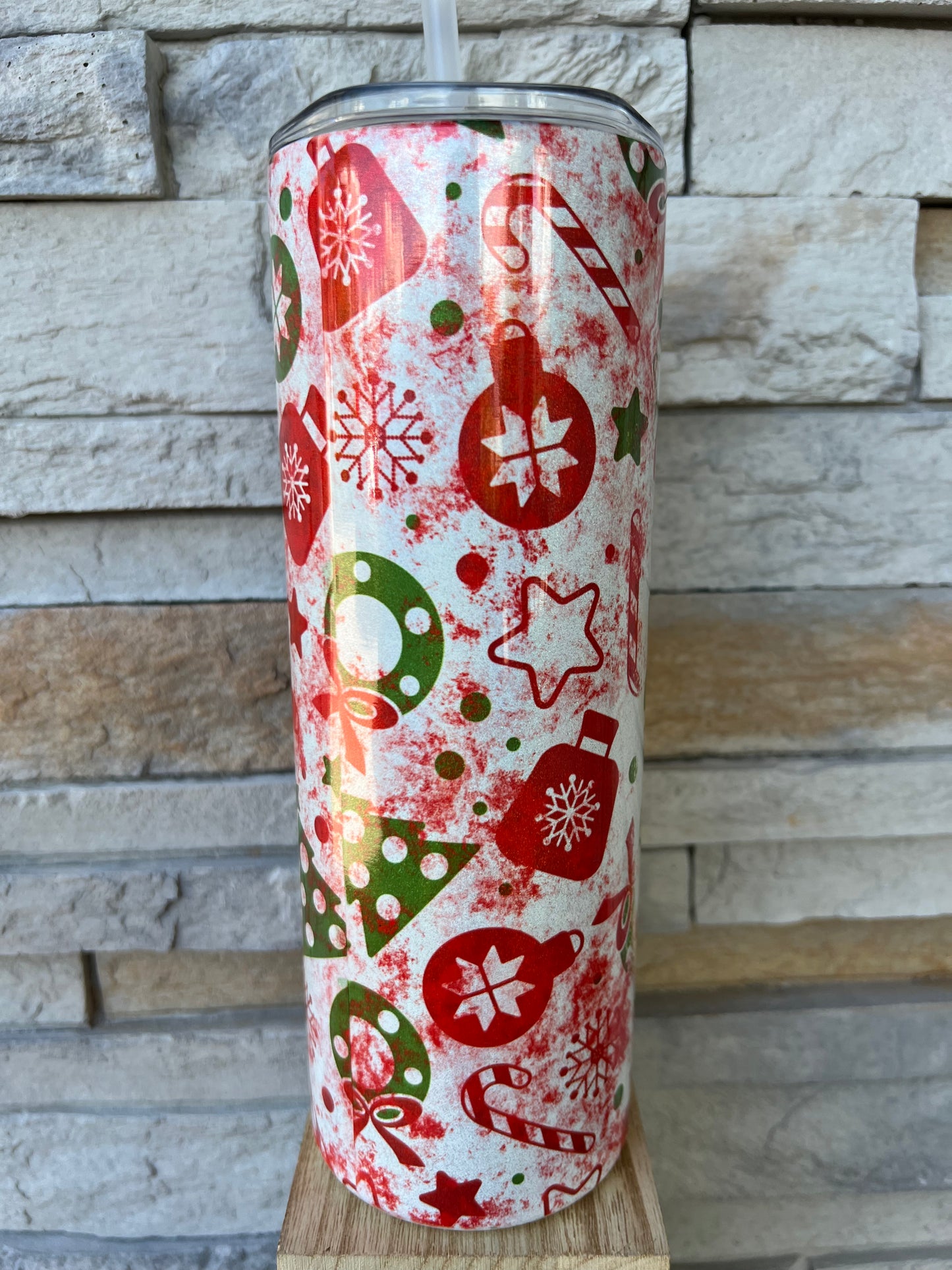 Nice Until Proven Naughty Christmas Shimmer 20oz Skinny Tumbler