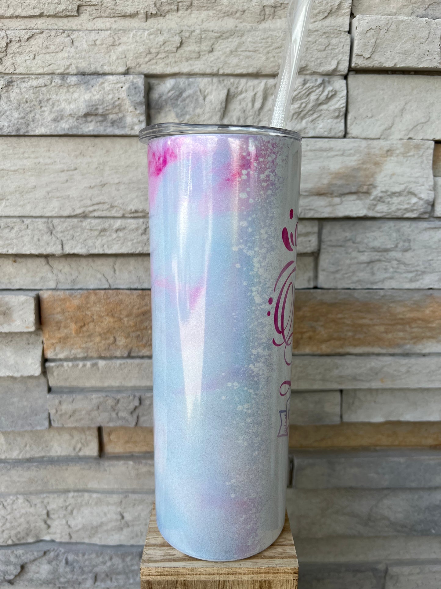 Give Thanks Faith Shimmer 20oz Skinny Sublimation Tumbler