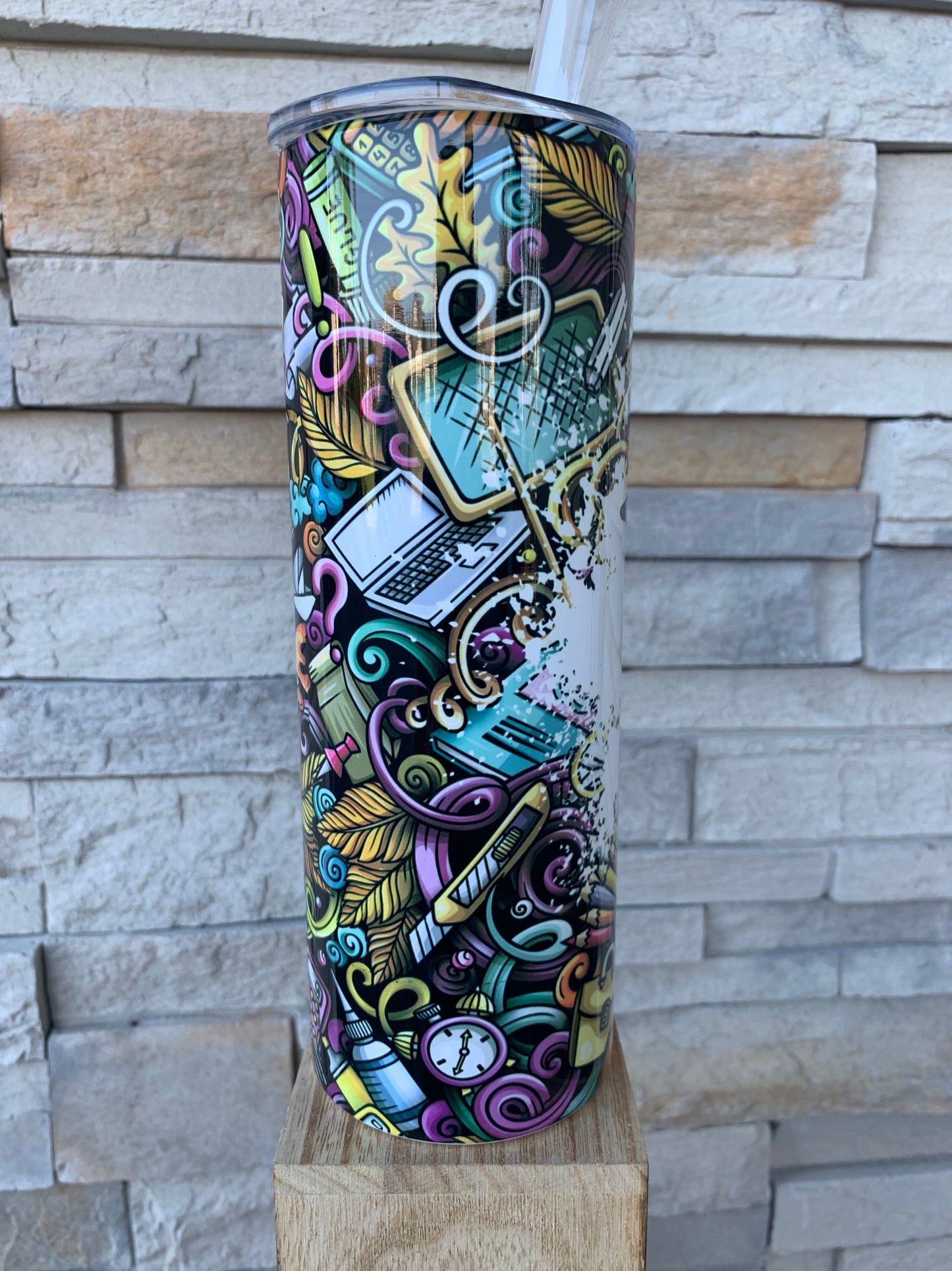 Teacher Life 20oz Skinny Sublimation Tumbler