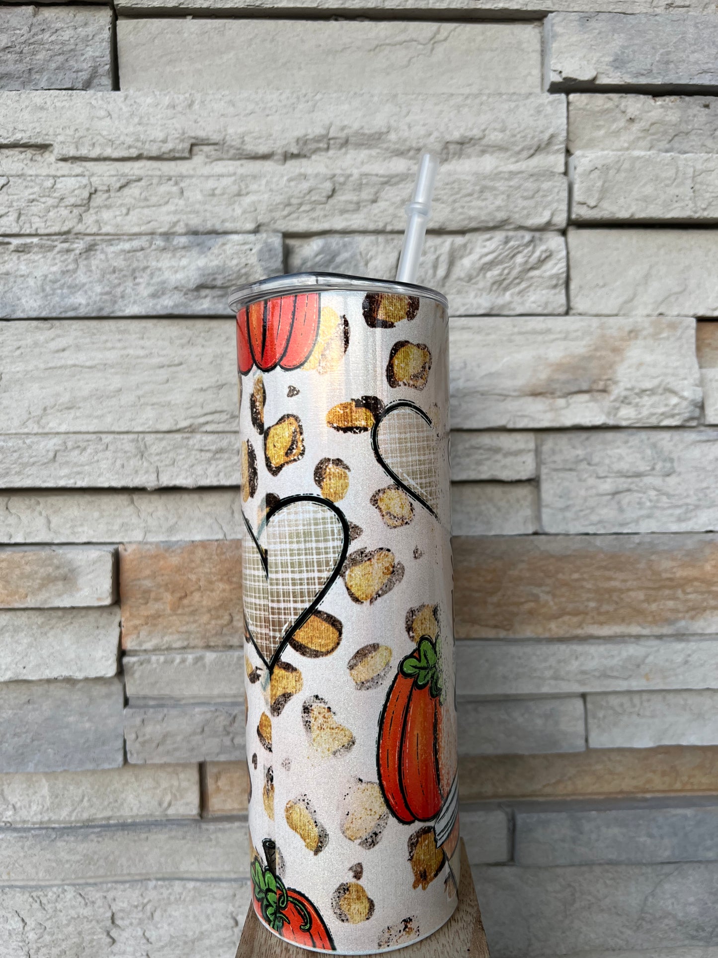 Light on the Pumpkin, Heavy on the Spice Shimmer 20oz Skinny Tumbler