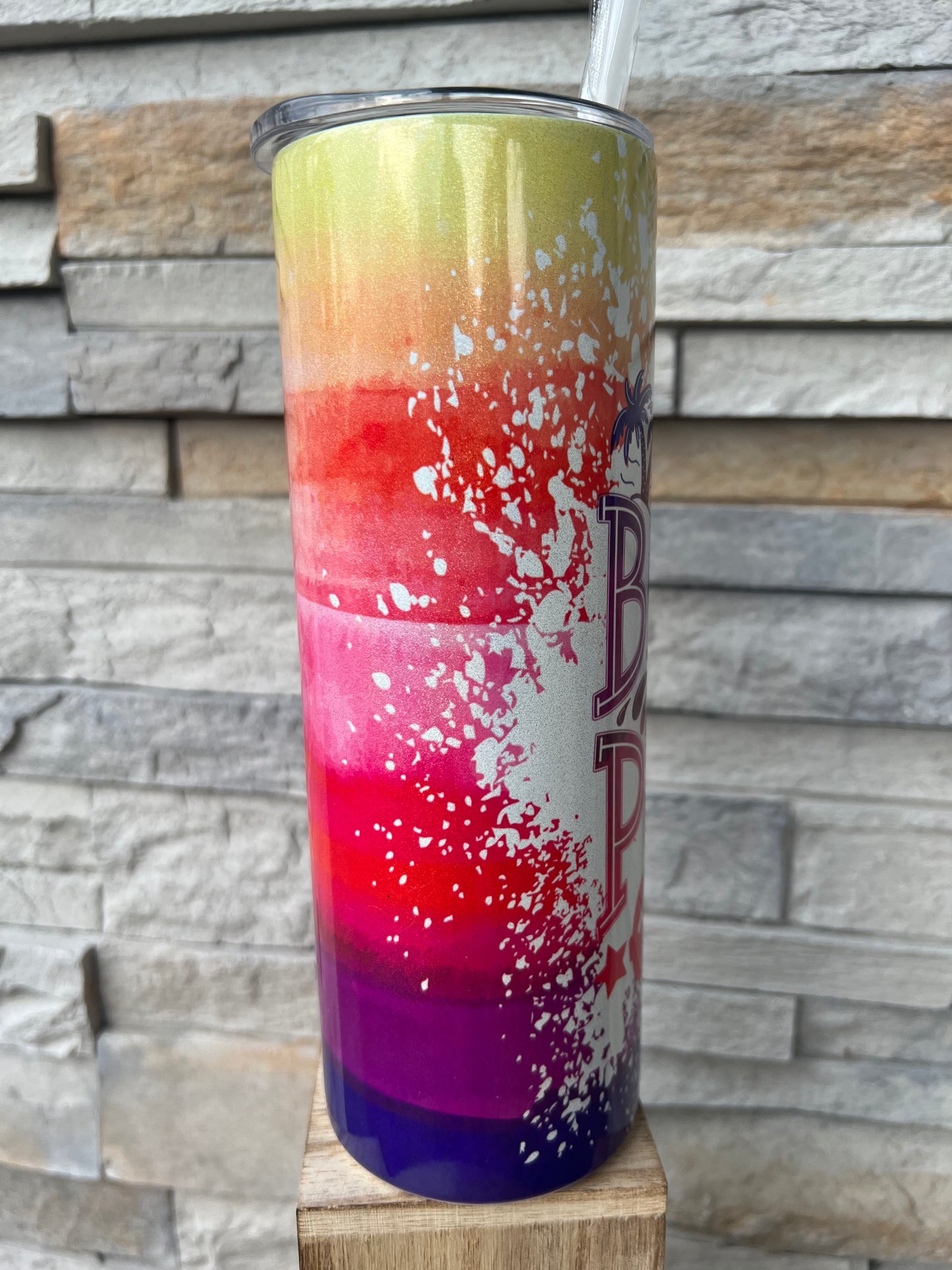 The Beach Is My Happy Place Shimmer 20oz Skinny Sublimation Tumbler