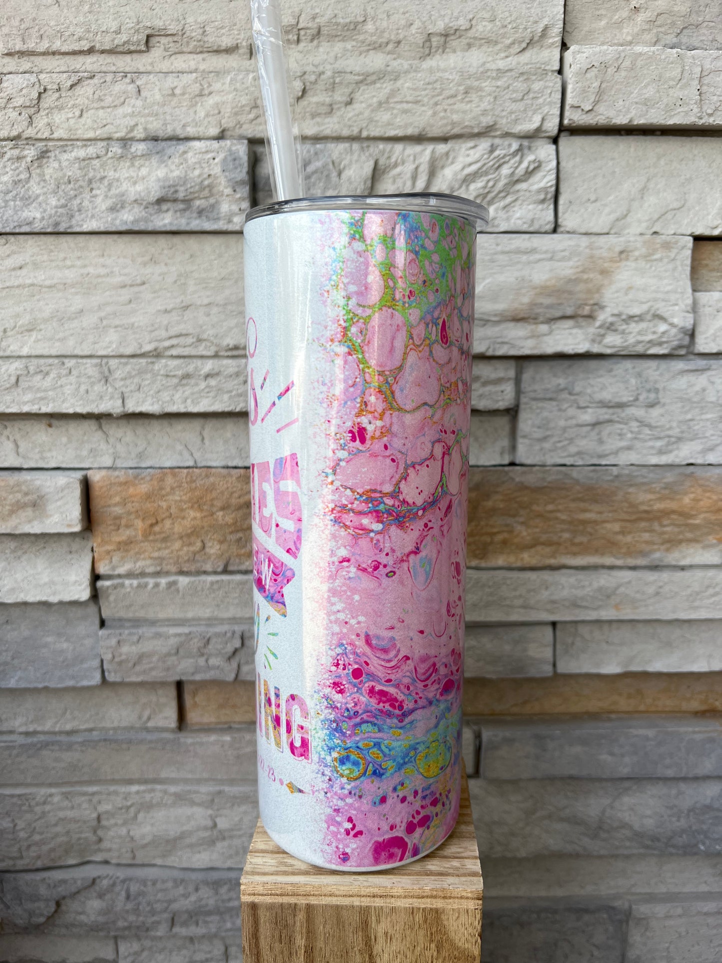 His Mercies Faith Shimmer 20oz Skinny Sublimation Tumbler