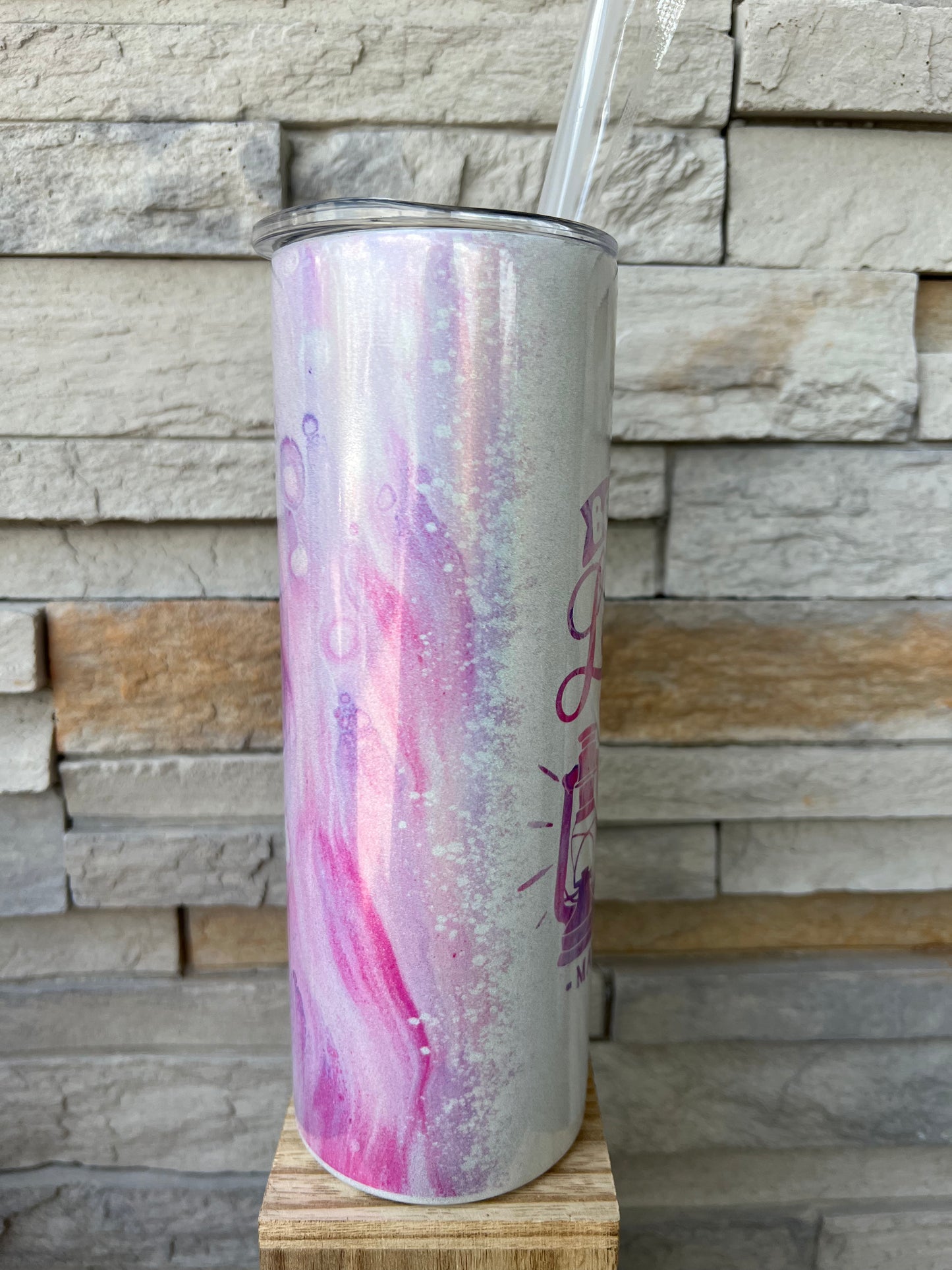 Be A Light Faith Shimmer 20oz Skinny Sublimation Tumbler