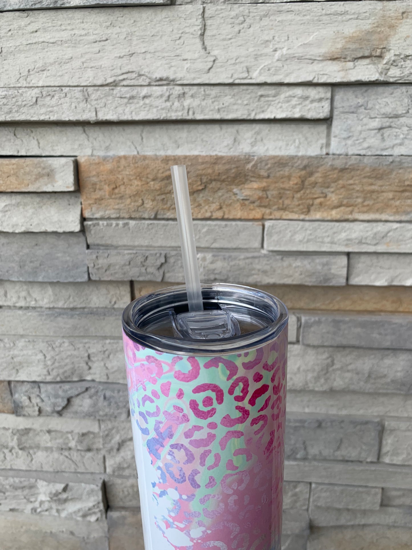 Iridescent Mom Life 20oz Skinny Tumbler