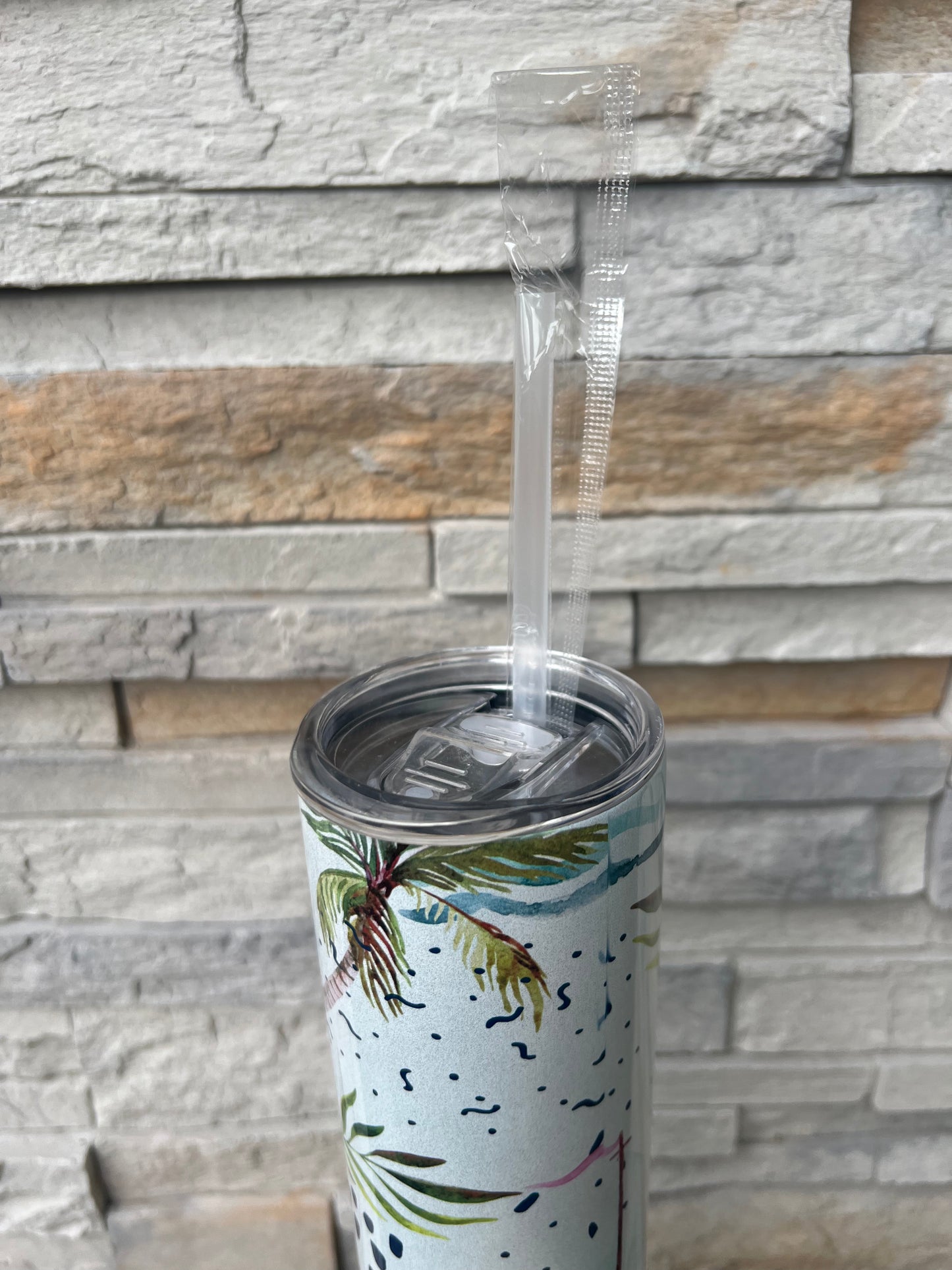 Artsy Palm Shimmer 20oz Skinny Sublimation Tumbler
