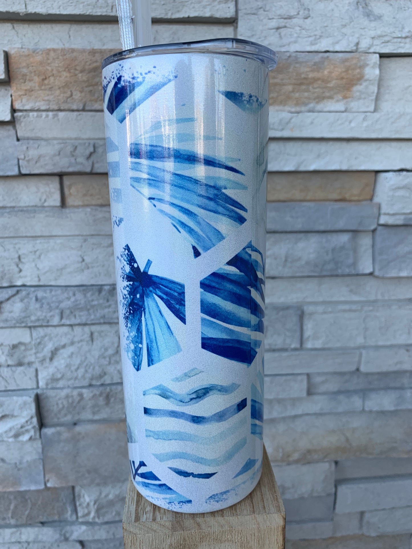 Beach Therapy Shimmer 20oz Skinny Sublimation Tumbler