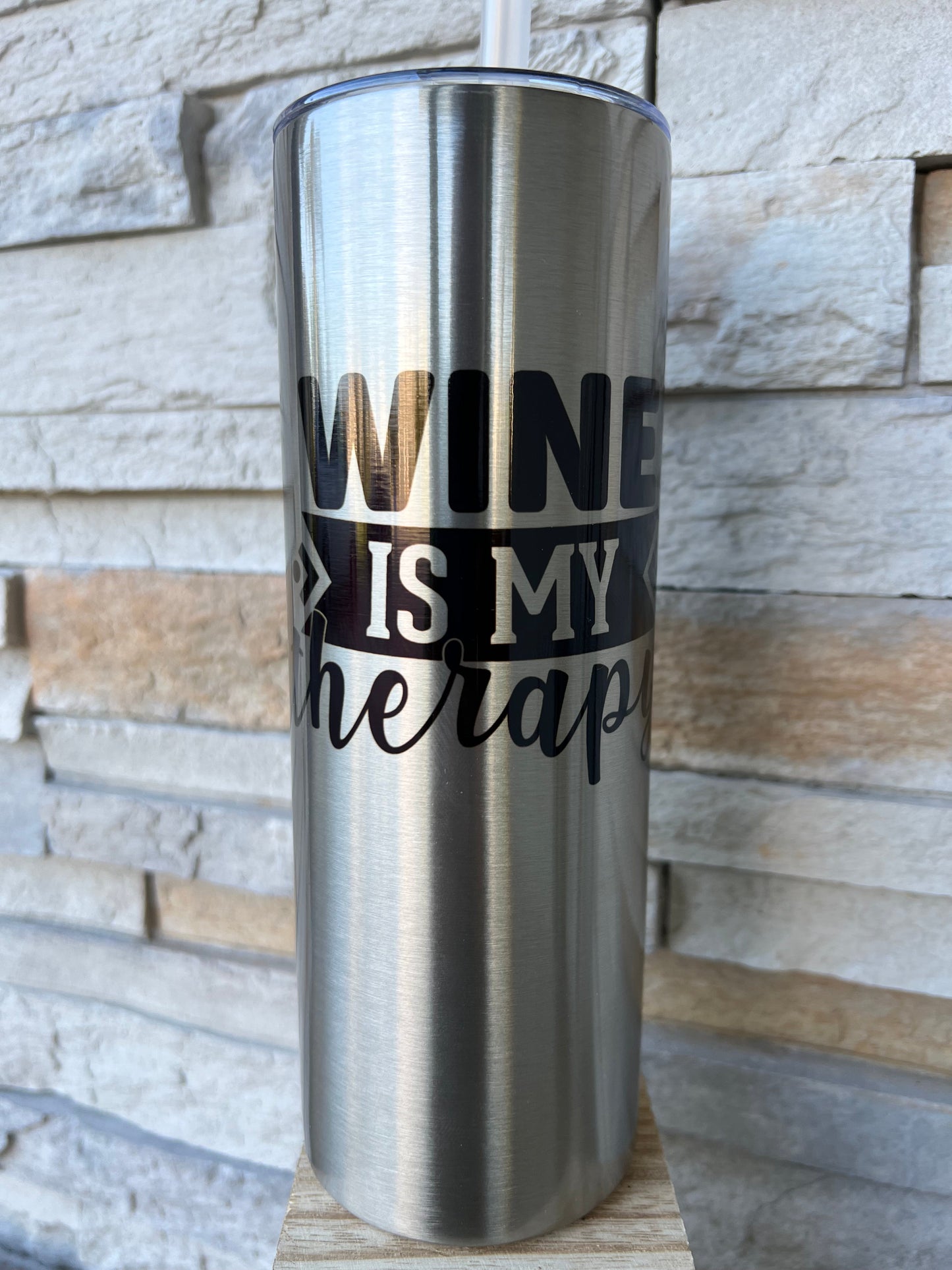 Wine Is My Therapy 20oz Skinny Sublimation Tumbler