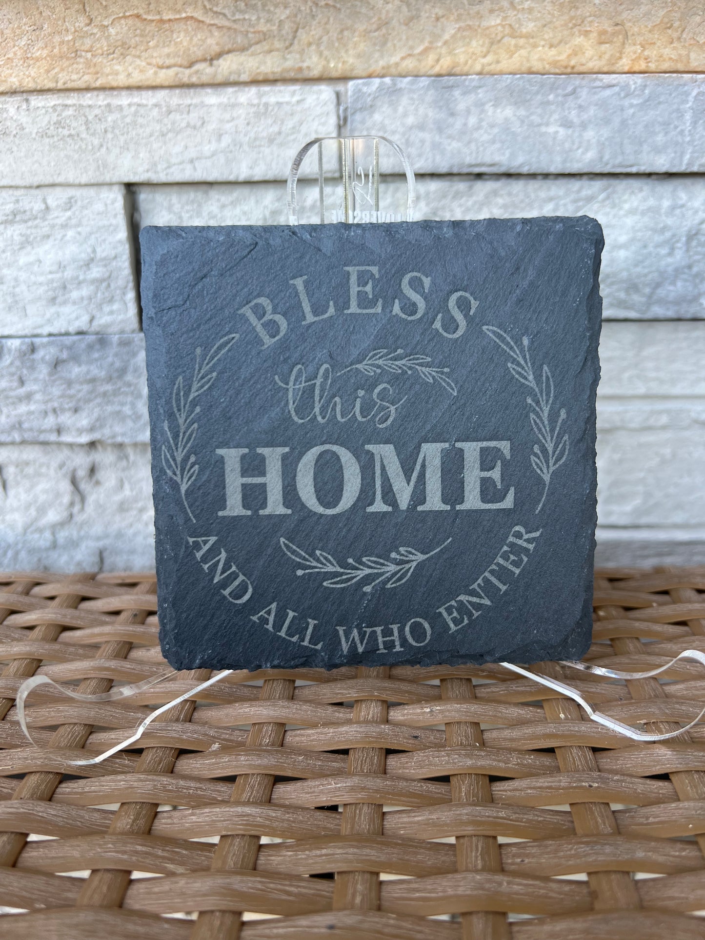Bless This Home Slate Coasters 4 Pack