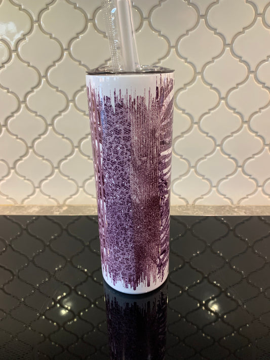Purple paint Stripes 20oz Skinny Sublimation Tumbler