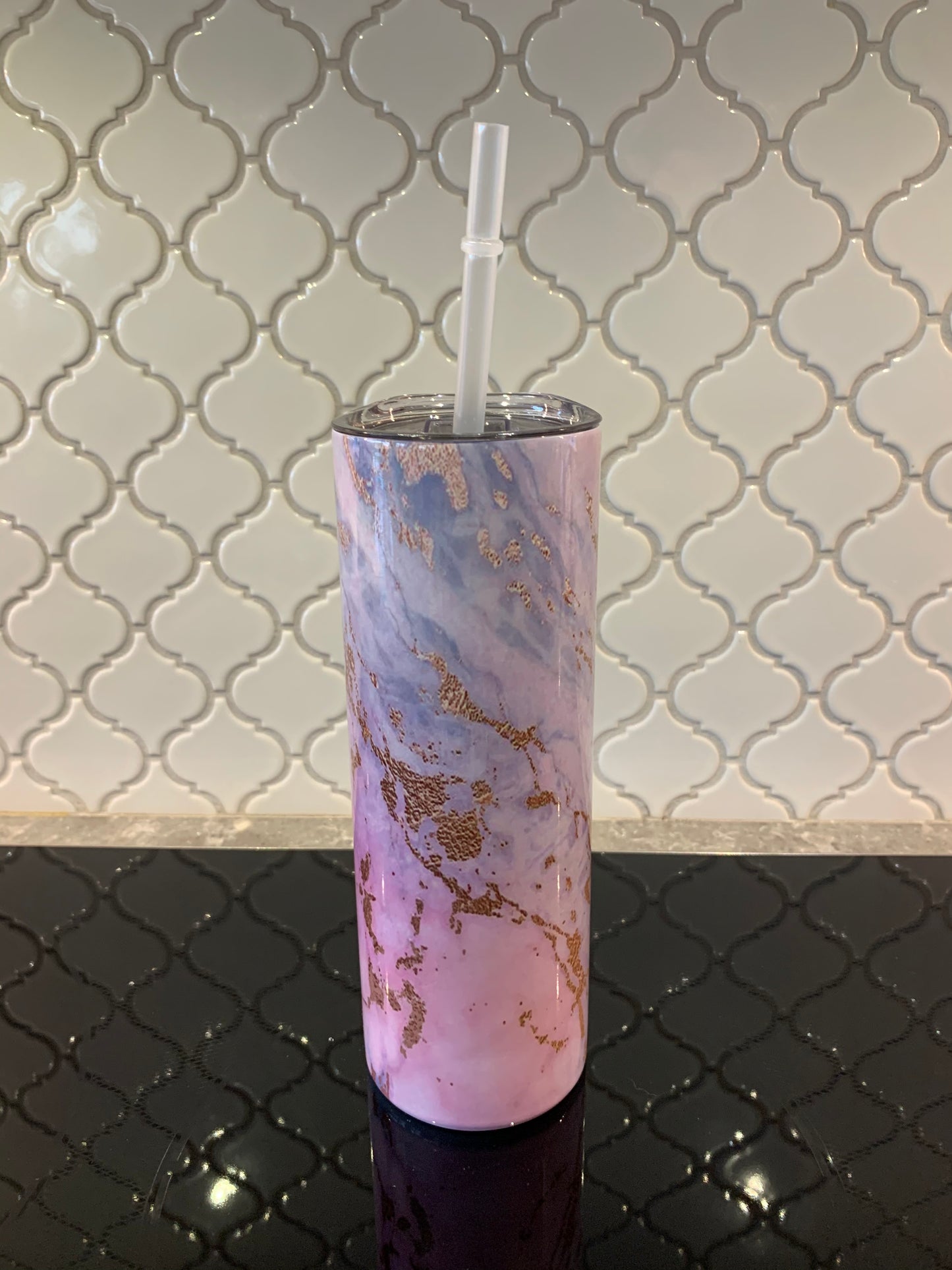 Pink and Blue Marble 20oz Skinny Sublimation Tumbler