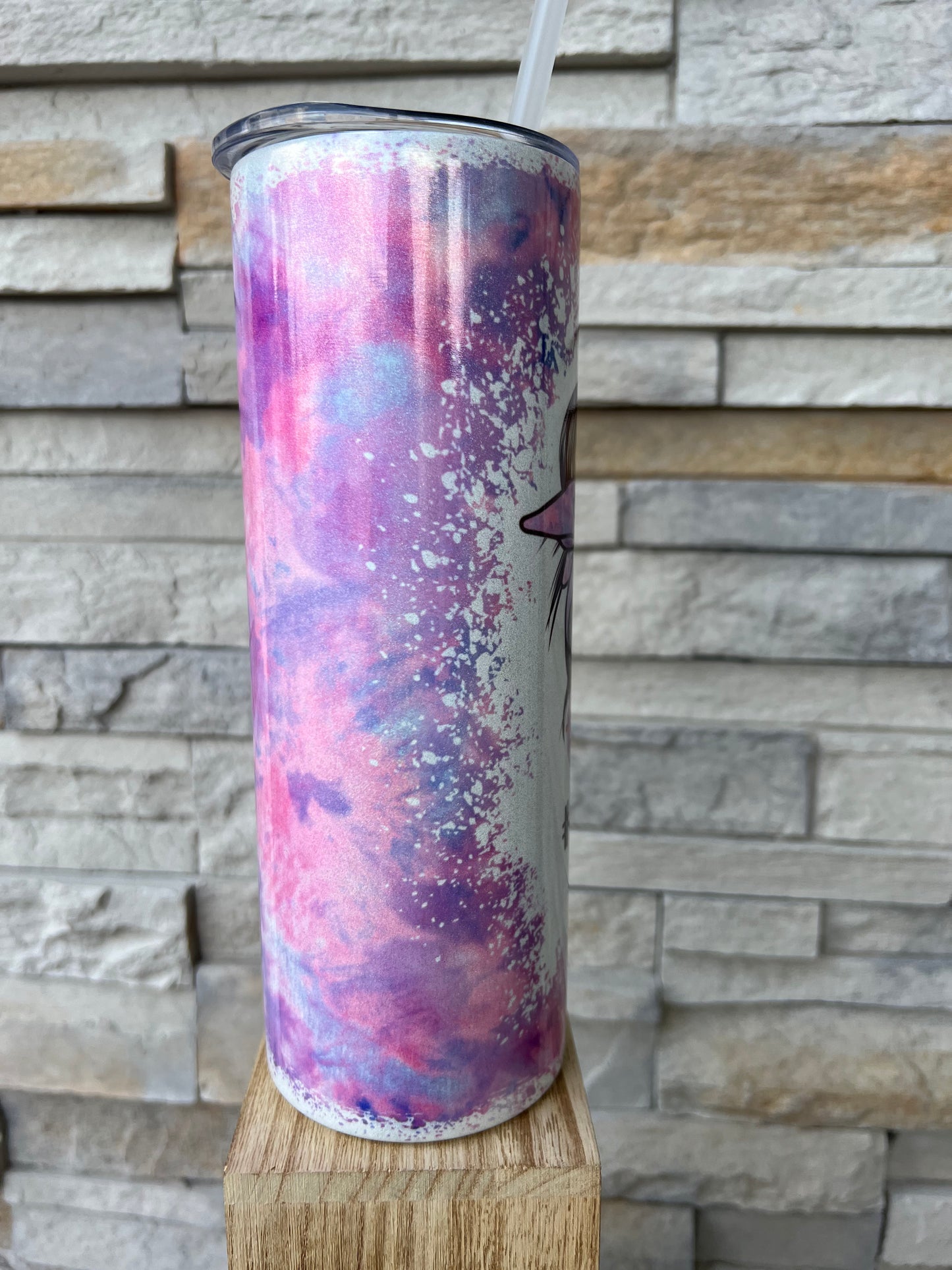 Pink and Purple Mom Life 20oz Shimmer Skinny Sublimation Tumbler
