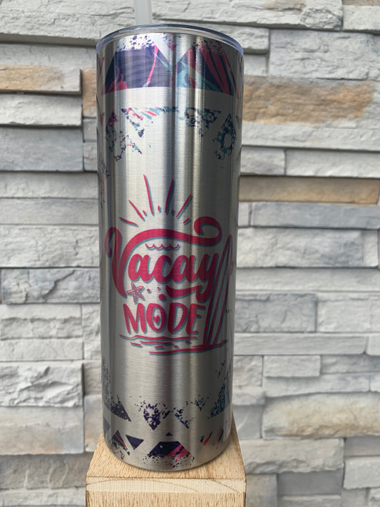 Silver Vacay Mode 20oz Skinny Tumbler