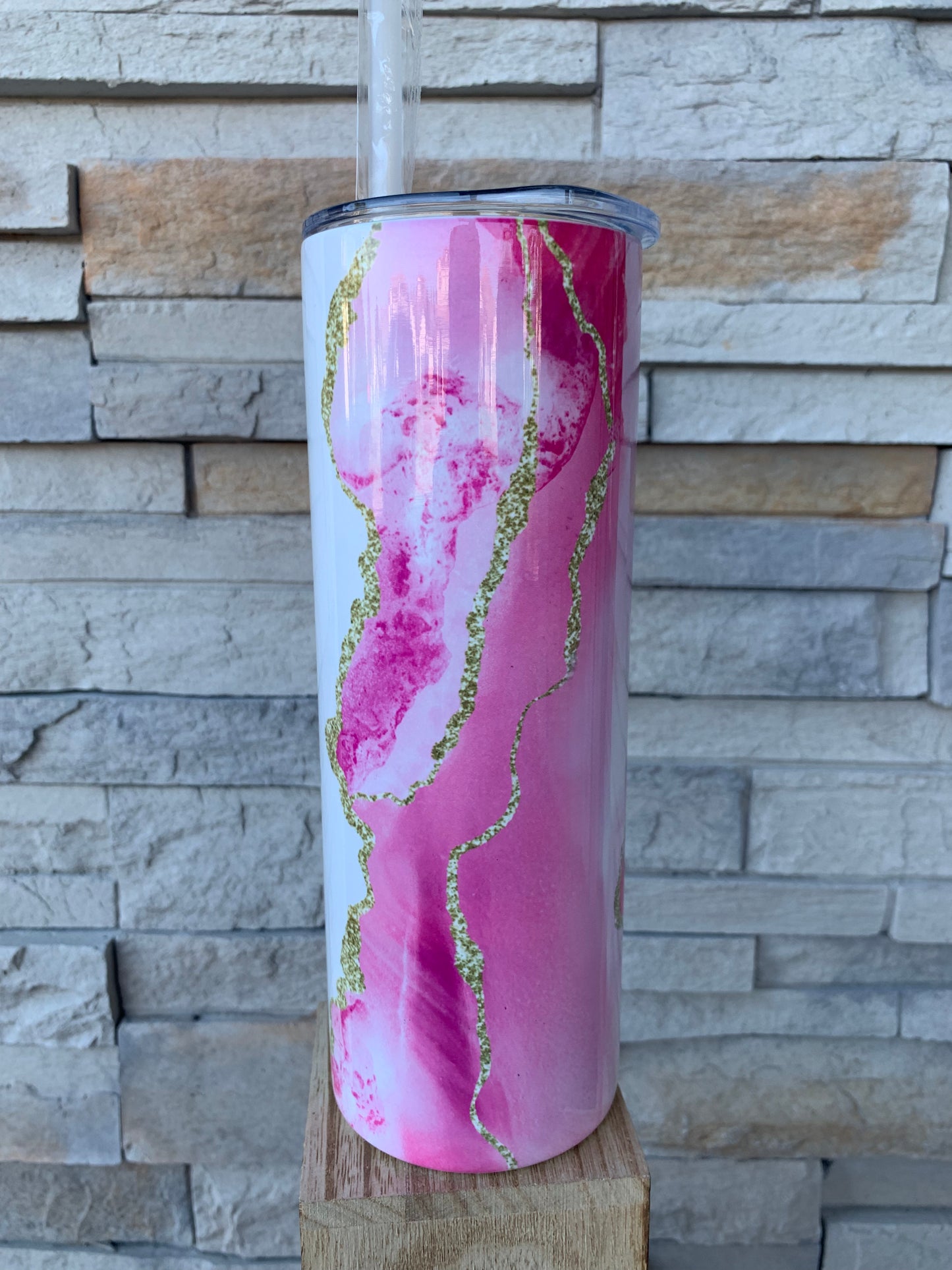 Just a Girl Boss Building Her Empire Shimmer 20oz Skinny Sublimation Tumbler