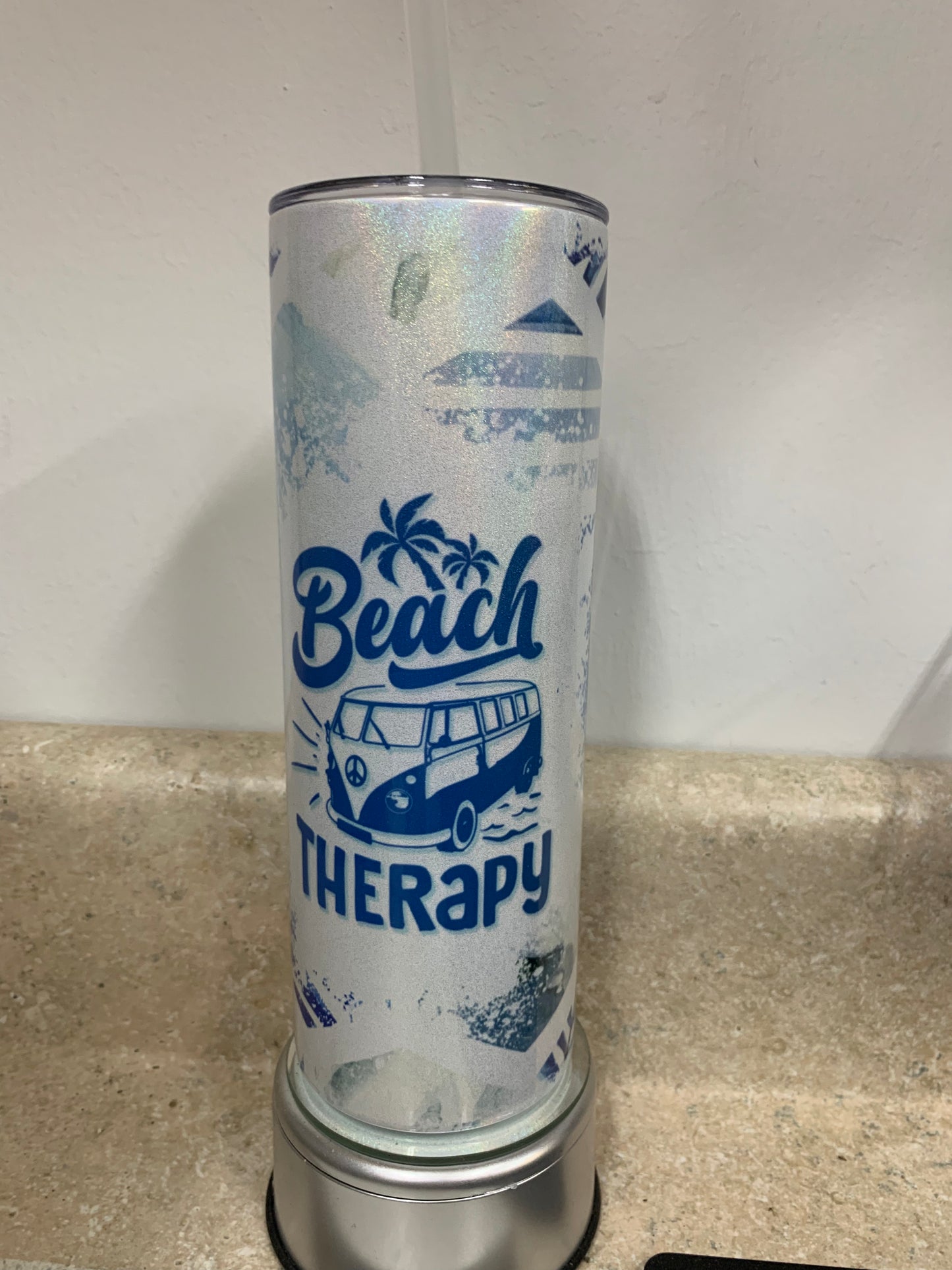 Beach Therapy Shimmer 20oz Skinny Sublimation Tumbler