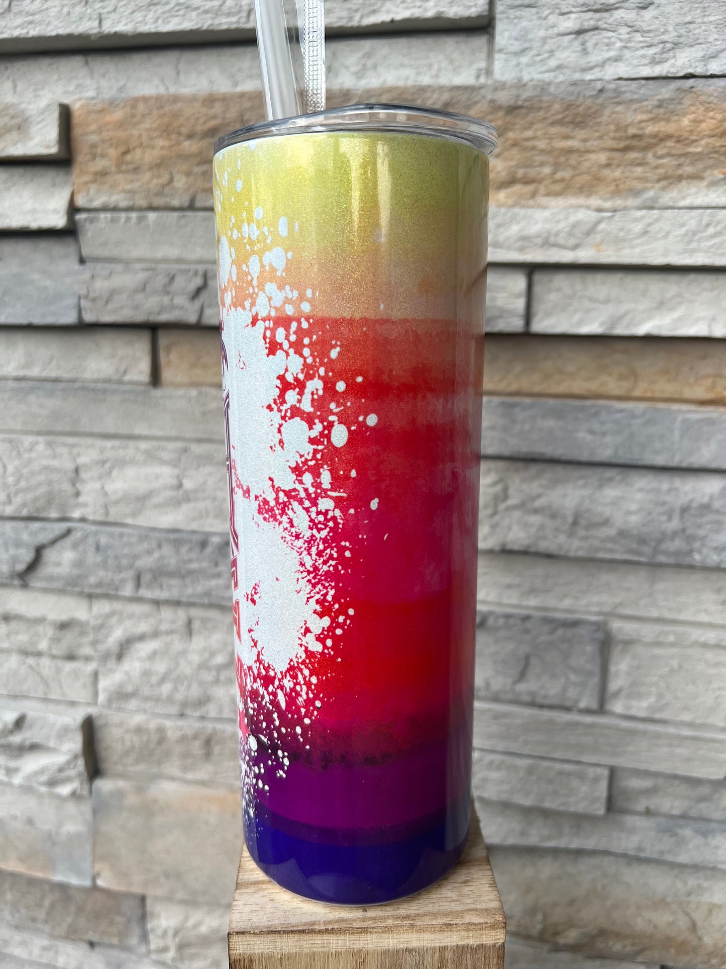 The Beach Is My Happy Place Shimmer 20oz Skinny Sublimation Tumbler