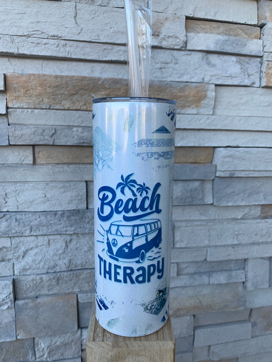 Beach Therapy Shimmer 20oz Skinny Sublimation Tumbler