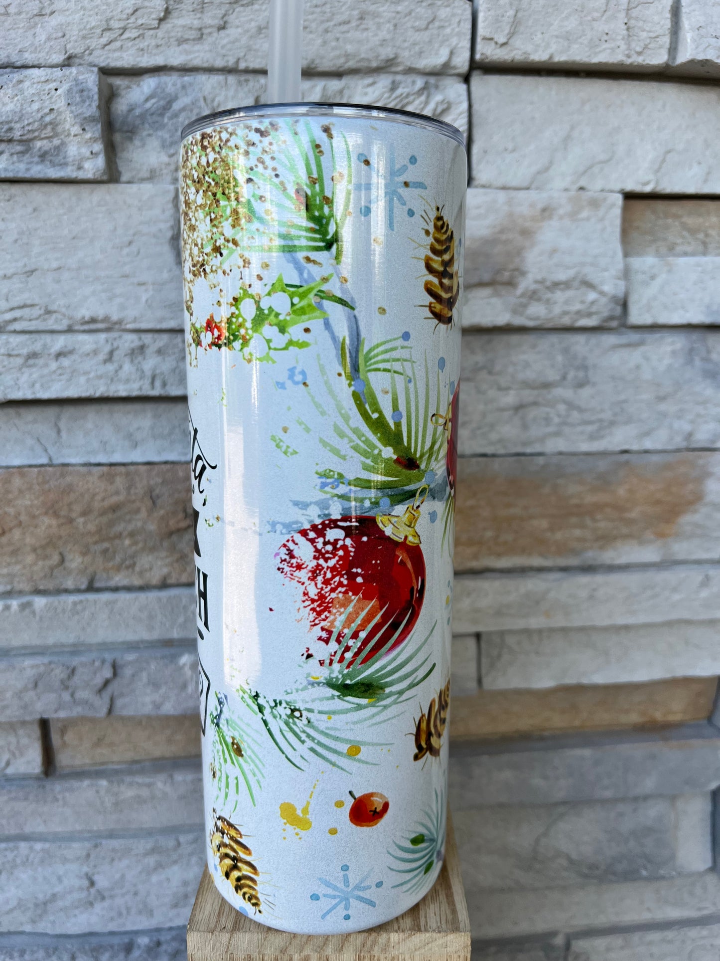 Santa, How Much Do You Already Know? Christmas Shimmer 20oz Skinny Tumbler